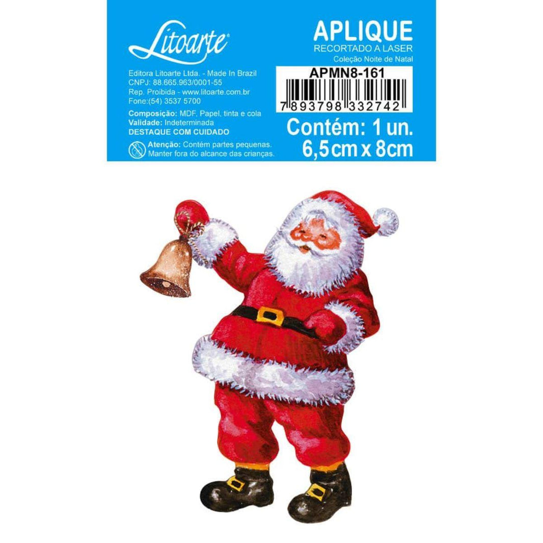 Aplique Litoarte APMN8-161 8cm Natal Papai Noel - Palácio da Arte