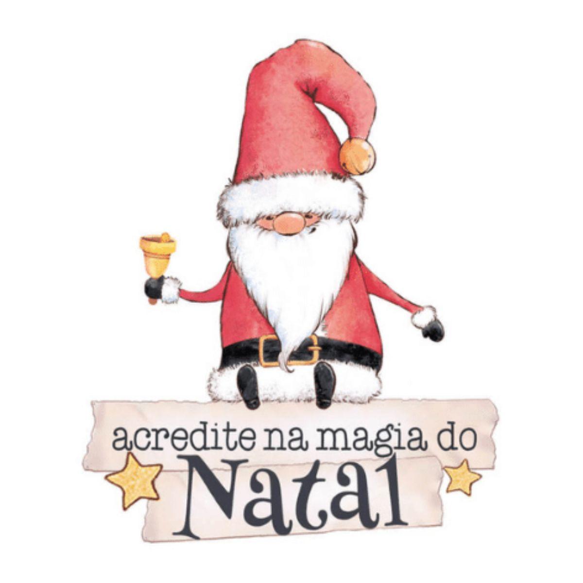 Aplique Litoarte APMN8-169 8cm Natal Gnomo Noel Acredite na Magina do Natal - Palácio da Arte