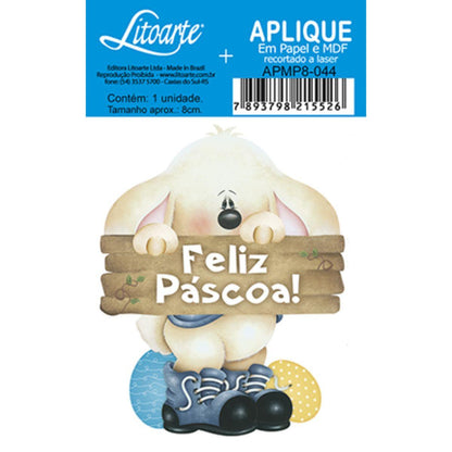 Aplique Litoarte APMP8-044 8cm Coelho - Feliz Páscoa - Palácio da Arte