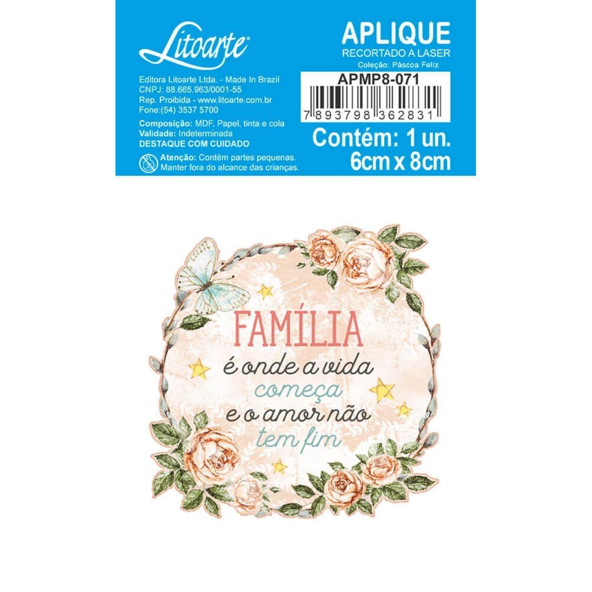 Aplique Litoarte APMP8-071 8cm Guirlanda Família - Palácio da Arte