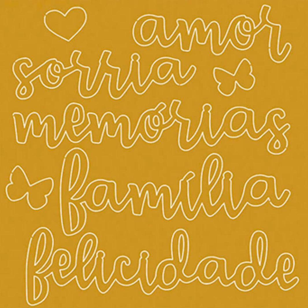 Apliques Acrílico Litoarte APA-001 9x9cm Natal Amor, Sorria, Memorias, Família e Felicidade - Palácio da Arte