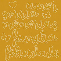 Apliques Acrílico Litoarte APA-001 9x9cm Natal Amor, Sorria, Memorias, Família e Felicidade - Palácio da Arte