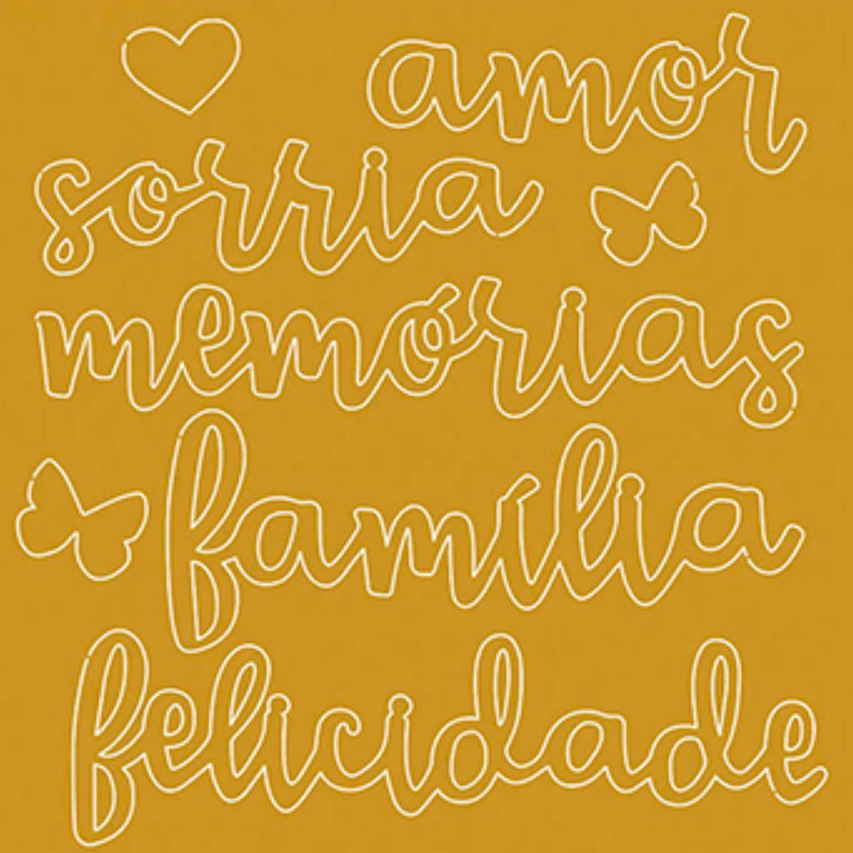Apliques Acrílico Litoarte APA-001 9x9cm Natal Amor, Sorria, Memorias, Família e Felicidade - Palácio da Arte