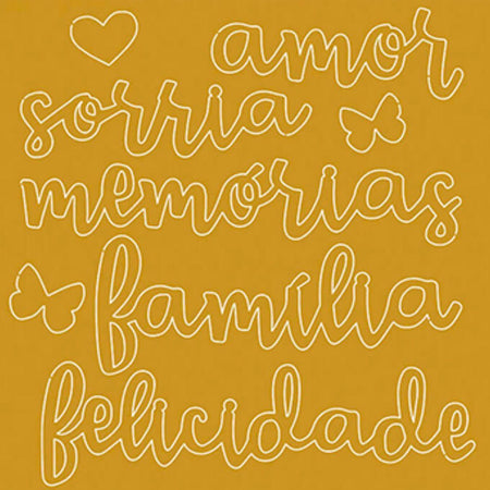 Apliques Acrílico Litoarte APA-001 9x9cm Natal Amor, Sorria, Memorias, Família e Felicidade - Palácio da Arte