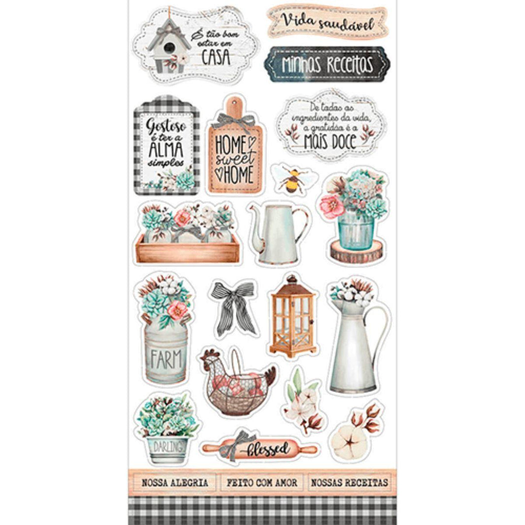 Apliques Die Cuts Litoarte LDC-021 15x29cm Tags Vida na Fazenda - Palácio da Arte