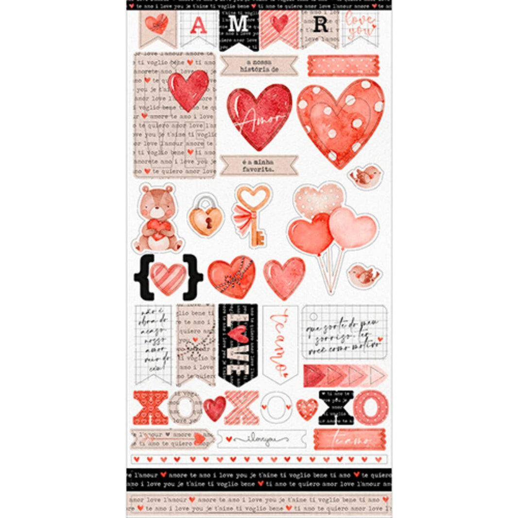 Apliques Die Cuts Litoarte LDC-022 15x29cm Tags Amor - Palácio da Arte