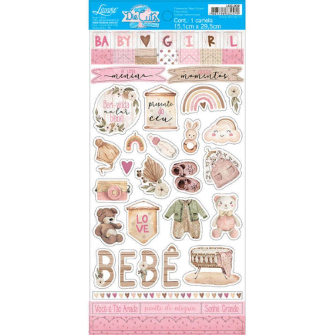 Apliques Die Cuts Litoarte LDC-030 15x29cm Bebê Menina - Palácio da Arte