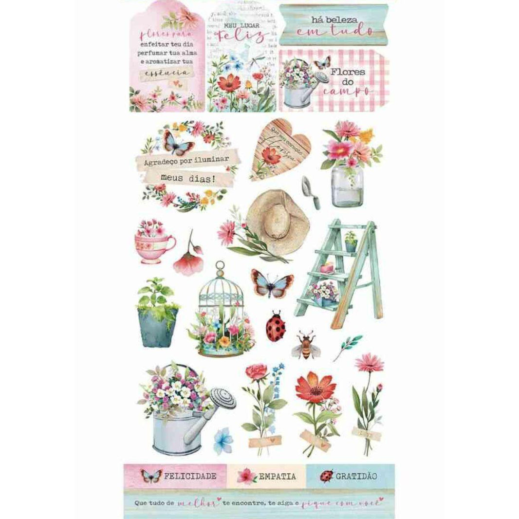 Apliques Die Cuts Litoarte LDC-039 15x29cm Flores Do Campo - Palácio da Arte