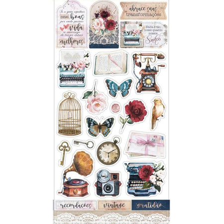 Apliques Die Cuts Litoarte LDC-040 15x29cm Memórias Vintage - Palácio da Arte