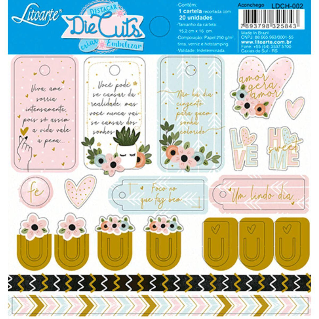 Apliques Die Cuts Litoarte LDCH-002 15x15cm Aconchego - Palácio da Arte