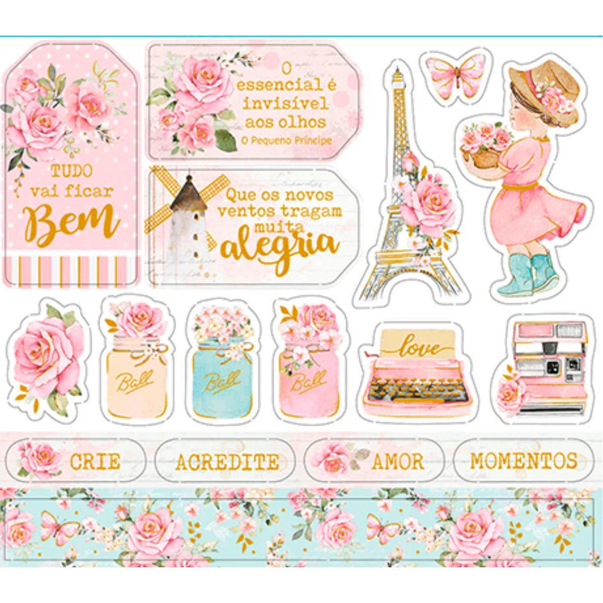 Apliques Die Cuts Litoarte LDCH-006 15x15cm Tags Tudo Vai Ficar Bem - Palácio da Arte
