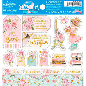 Apliques Die Cuts Litoarte LDCH-006 15x15cm Tags Tudo Vai Ficar Bem - Palácio da Arte