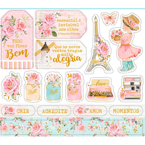 Apliques Die Cuts Litoarte LDCH-006 15x15cm Tags Tudo Vai Ficar Bem - Palácio da Arte
