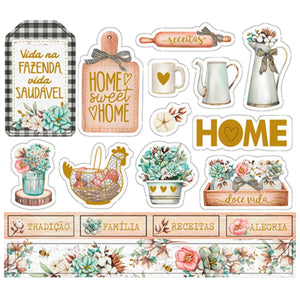 Apliques Die Cuts Litoarte LDCH-007 15x15cm Tags Home Sweet Home - Palácio da Arte