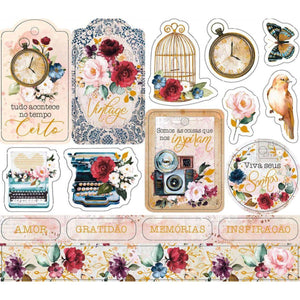 Apliques Die Cuts Litoarte LDCH-017 15x15cm Memórias Vintage - Palácio da Arte
