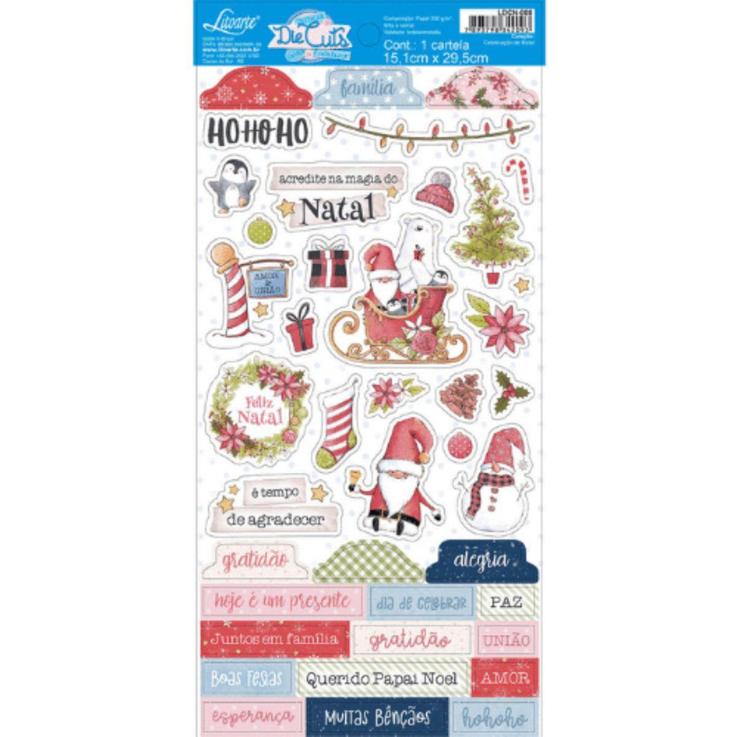 Apliques Die Cuts Litoarte LDCN-008 15x29cm Natal Celebração de Natal - Palácio da Arte