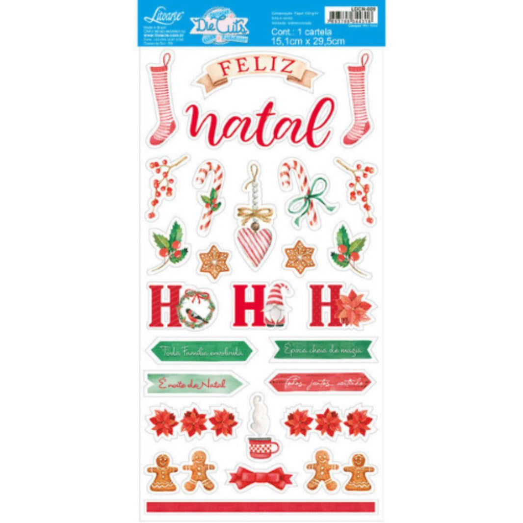 Apliques Die Cuts Litoarte LDCN-009 15x29cm Natal Meu Natal - Palácio da Arte