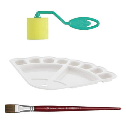 Kit Básico para Pintura Condor (Rolinho, Pincel, Paleta) 598