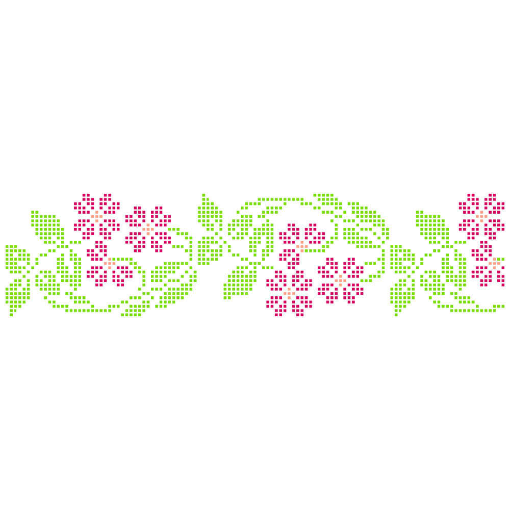 Stencil Litoarte 28x8cm STE-466 Barrado Floral Ponto Cruz
