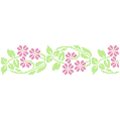 Stencil Litoarte 28x8cm STE-466 Barrado Floral Ponto Cruz
