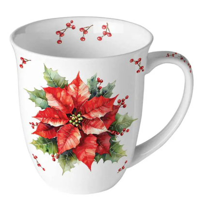 Guardanapo de Papel Decoupage 33x33 Natal Festive Poinsettia White 33320960