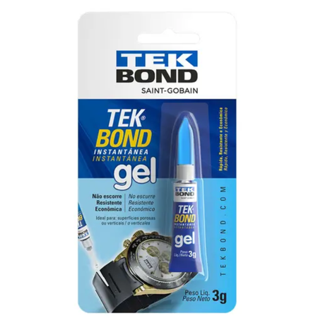 Adesivo Cola Instantânea Gel 3G Bisnaga TekBond Transparente