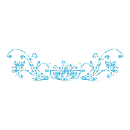 Stencil Litoarte 42x11cm STAG-043 Barrado Ponto Cruz