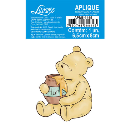 Aplique Litoarte APM8-1445 8cm Urso Doce Mel
