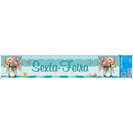 Transfer Têxtil 45x9,5cm TTB6-082 Barra Semaninha Sexta-Feira