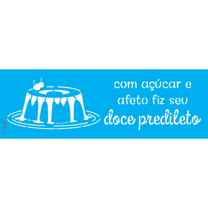 Stencil OPA 10x30 3721 Culinária Pudim Doce Predileto