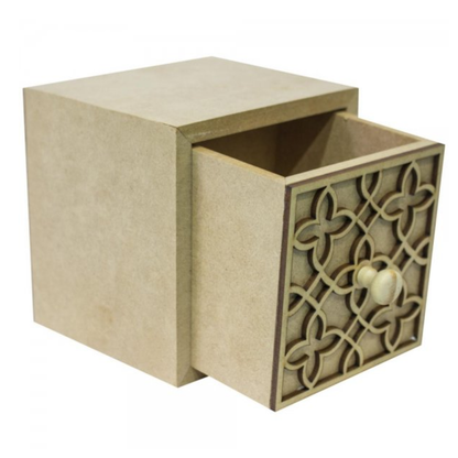 Mini Cômoda em MDF 1 Gaveta Arabesco 12x12x11cm