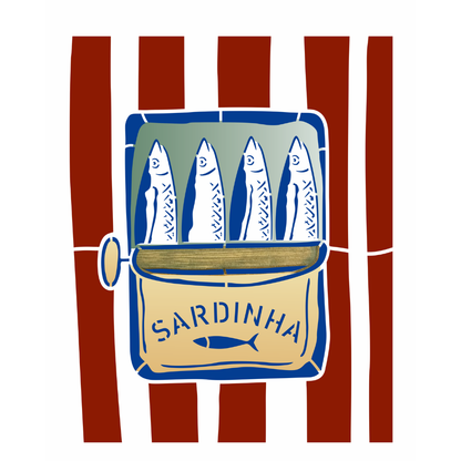 Stencil OPA 20x25 3809 Culinária Lata de Sardinha