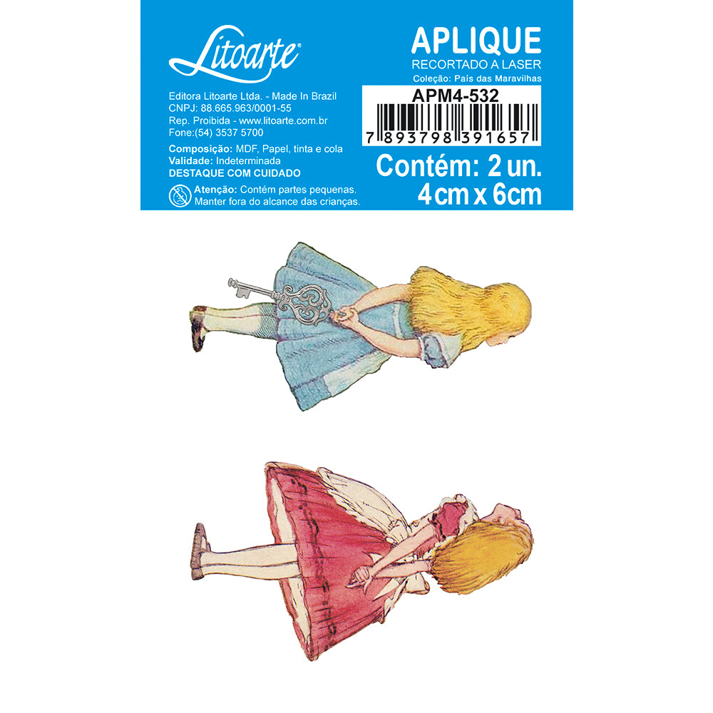 Aplique Litoarte APM4-532 Alice País das Maravilhas
