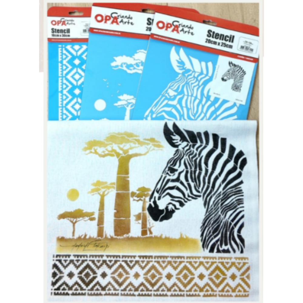 Stencil OPA 20x25 3798 Animais Zebra