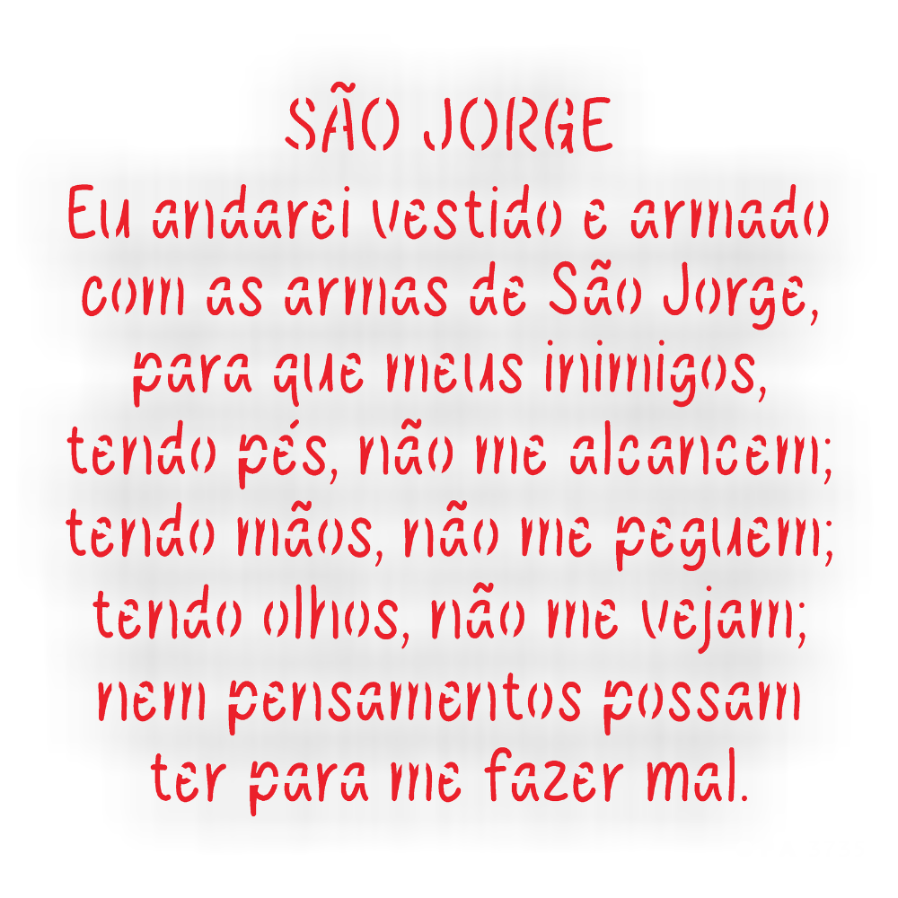 Stencil OPA 14x14 3735 Religião Oração São Jorge