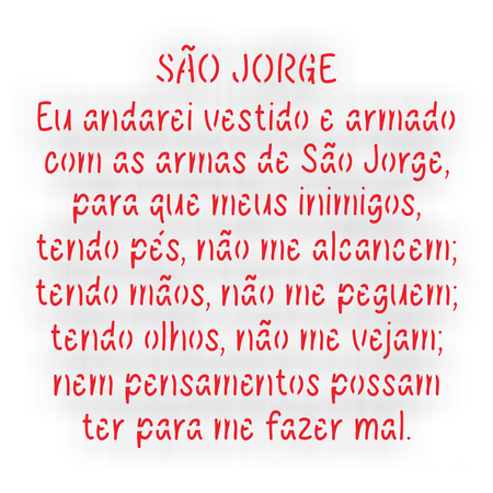 Stencil OPA 14x14 3735 Religião Oração São Jorge