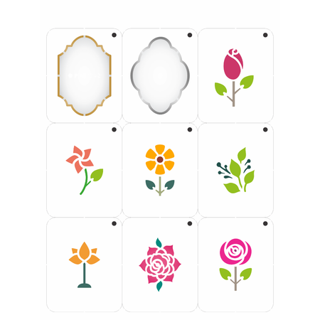 Stencil OPA 15x20 3742 Chaveirinho Florezinhas