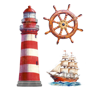 Aplique Litoarte APM6-051 6cm Farol Barco e Boia Mar Doce Lar