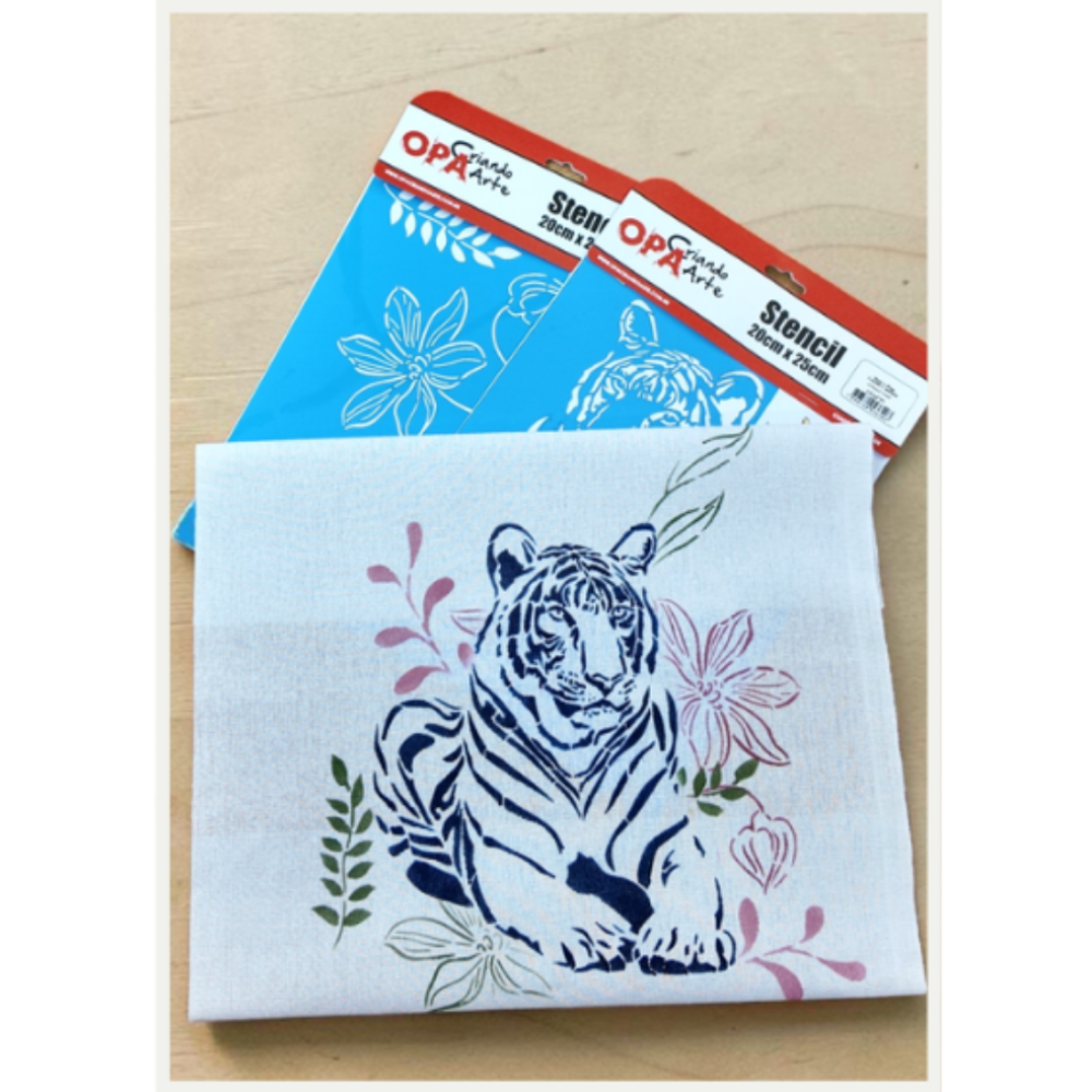 Stencil OPA 20x25 3797 Animais Tigre