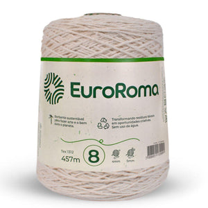 Barbante Euroroma 8 Cru 600g 4/8 com 457m - Palácio da Arte