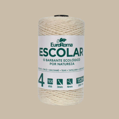 Barbante Euroroma Escolar 4 Cru 100g 4/4 com 152m - Palácio da Arte