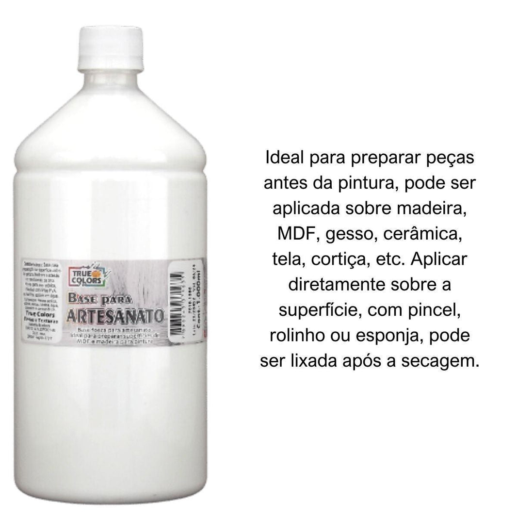 Base Acrilica para Artesanato 1 litro True Colors - Palácio da Arte