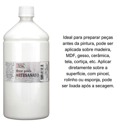 Base Acrilica para Artesanato 1 litro True Colors - Palácio da Arte