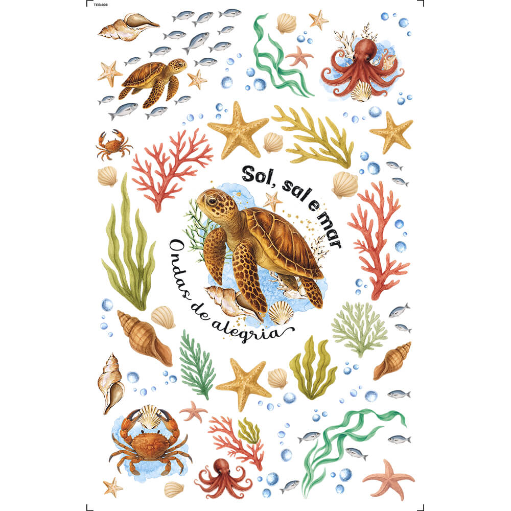 Transfer de Imagem 19,5x29,5cm TEB-008 Espelhado Fundo do Mar