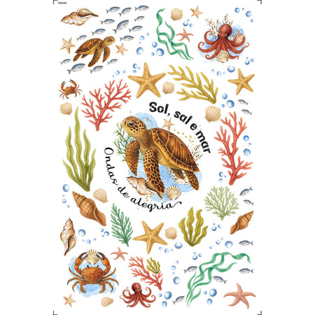 Transfer de Imagem 19,5x29,5cm TEB-008 Espelhado Fundo do Mar