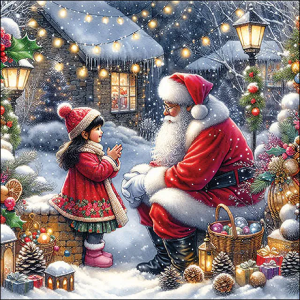 Guardanapo de Papel Decoupage 33x33 33320055 Natal Talking to Santa