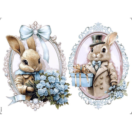 Transfer Têxtil 20x27,5cm TTR6P-007 Páscoa Coelhos Vintage I
