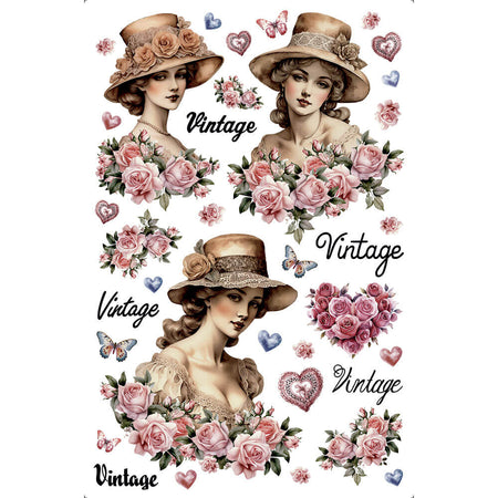 Transfer de Imagem Litoarte 19,5x29,5cm TIB-050 Dama Vintage