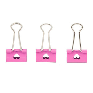 Binder Clips Prendedores de Papel CIS 19mm Coração Rosa com 8 Unidades - Palácio da Arte