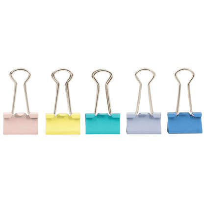 Binder Clips Prendedores de Papel CIS 19mm Tons Pastéis com 8 Unidades - Palácio da Arte